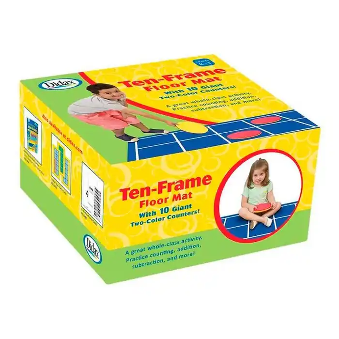 Hassle-Free Returns Didax Ten Frame Oversize Floor Mat Kit, Set of 10 Counters and 1 Mat